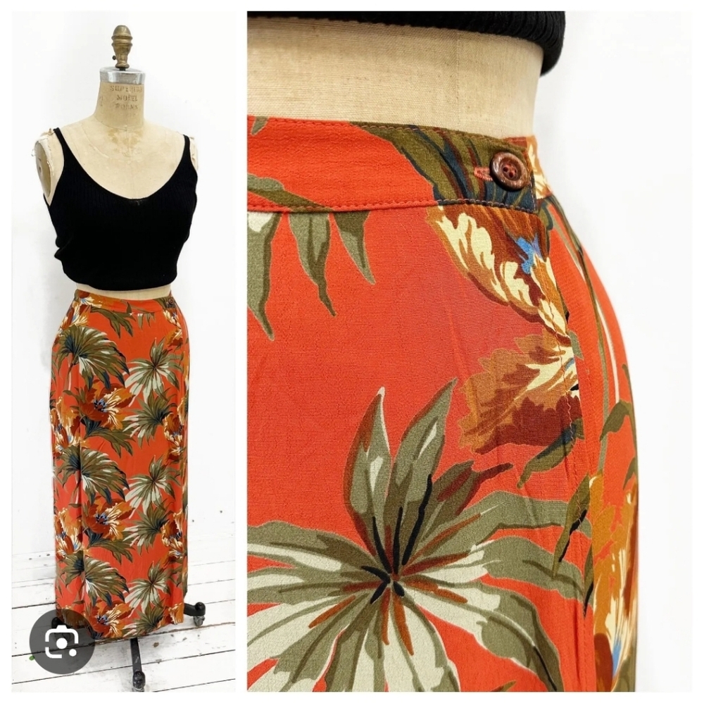 Coldwater Creek Tropical Floral Wrap Skirt